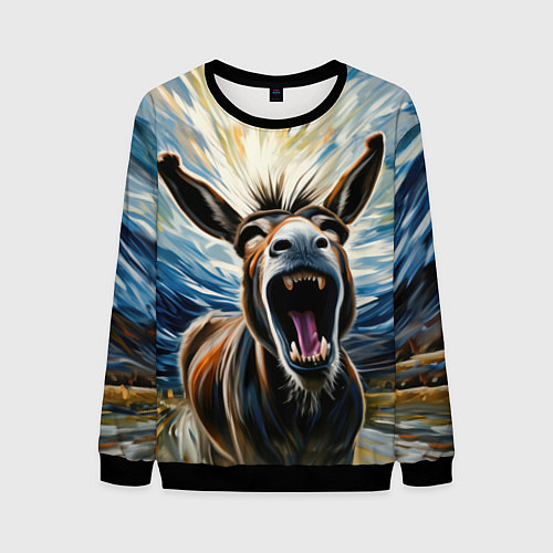 Мужской свитшот Крик осла / 3D-Черный – фото 1
