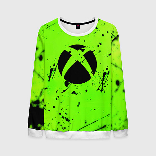 Мужской свитшот Xbox кислотный стиль / 3D-Белый – фото 1