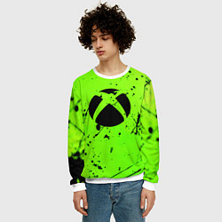 Свитшот мужской Xbox кислотный стиль, цвет: 3D-белый — фото 2