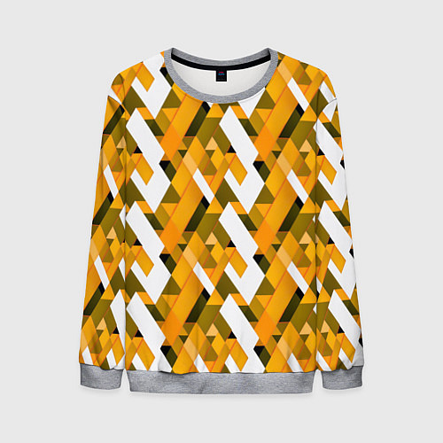 Мужской свитшот White and yellow shapes / 3D-Меланж – фото 1