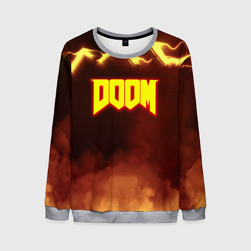 Мужской свитшот Doom storm огненное лого / 3D-Меланж – фото 1