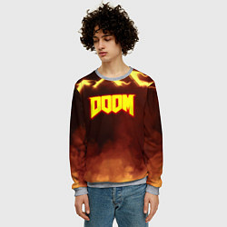 Свитшот мужской Doom storm огненное лого, цвет: 3D-меланж — фото 2