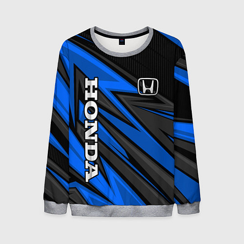 Мужской свитшот Honda motors - синяя спортивная абстракция / 3D-Меланж – фото 1