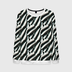 Свитшот мужской Вертикальные полосы, цвет: 3D-белый