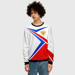 Свитшот мужской Герб РФ - классические цвета флага, цвет: 3D-черный — фото 2