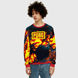 Свитшот мужской PUBG огненое лого, цвет: 3D-красный — фото 2