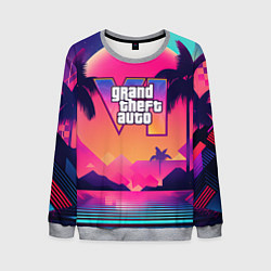 Свитшот мужской GTA 6 закат солнца, цвет: 3D-меланж