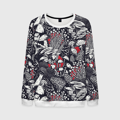 Мужской свитшот Разные грибы / 3D-Белый – фото 1