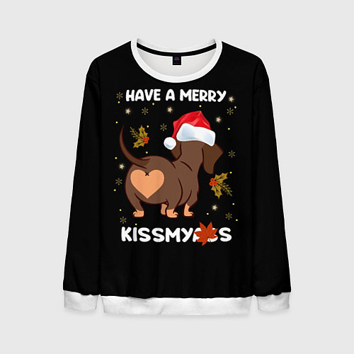 Мужской свитшот Have a merry kissmyass / 3D-Белый – фото 1