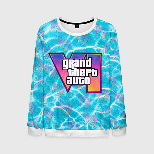 Мужской свитшот GTA 6 басейн / 3D-Белый – фото 1