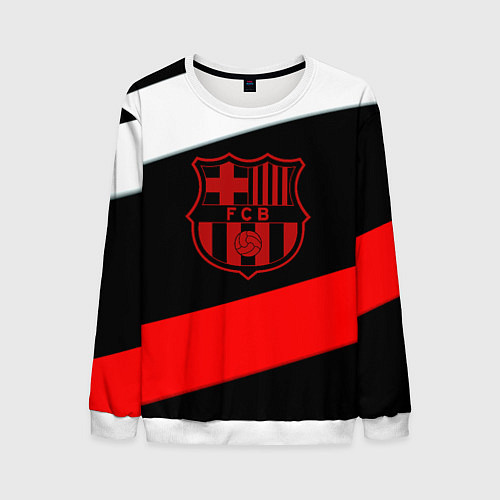 Мужской свитшот Barcelona stripes sport / 3D-Белый – фото 1