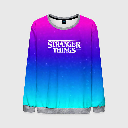 Мужской свитшот Stranger Things gradient colors / 3D-Меланж – фото 1