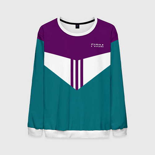Мужской свитшот FIRM темная сирень и бирюза / 3D-Белый – фото 1