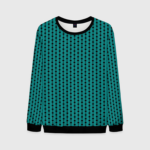 Мужской свитшот Паттерн кружочки на зелёном / 3D-Черный – фото 1