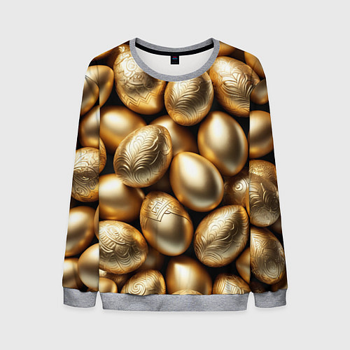 Мужской свитшот Золотые Пасхальные яйца / 3D-Меланж – фото 1