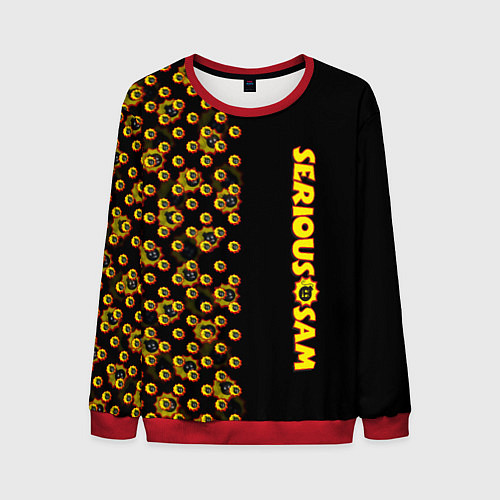 Мужской свитшот Serious Sam pattern game / 3D-Красный – фото 1