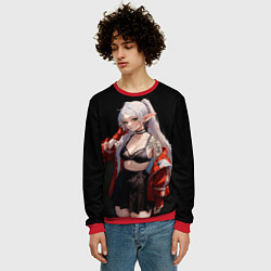 Свитшот мужской Фрирен в красной куртке, цвет: 3D-красный — фото 2