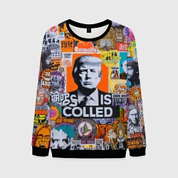 Свитшот мужской Donald Trump - american сollage, цвет: 3D-черный