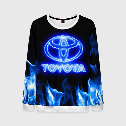 Мужской свитшот Toyota neon fire / 3D-Белый – фото 1