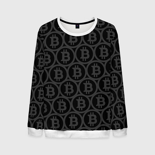 Мужской свитшот Биткоин патерн / 3D-Белый – фото 1