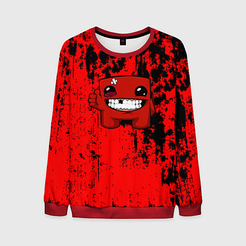 Мужской свитшот Super Meat Boy краски / 3D-Красный – фото 1