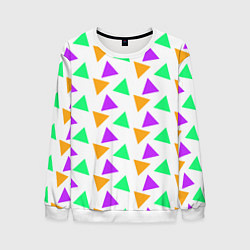 Свитшот мужской Яркие треугольники, цвет: 3D-белый
