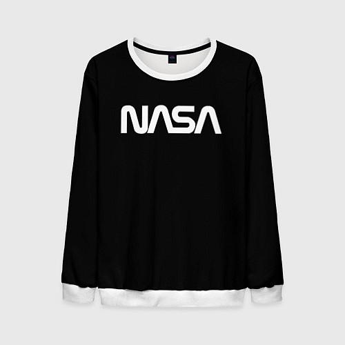 Мужской свитшот NASA space logo / 3D-Белый – фото 1