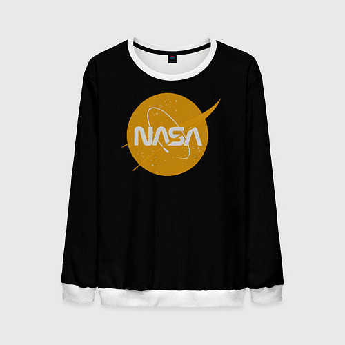 Мужской свитшот NASA yellow logo / 3D-Белый – фото 1