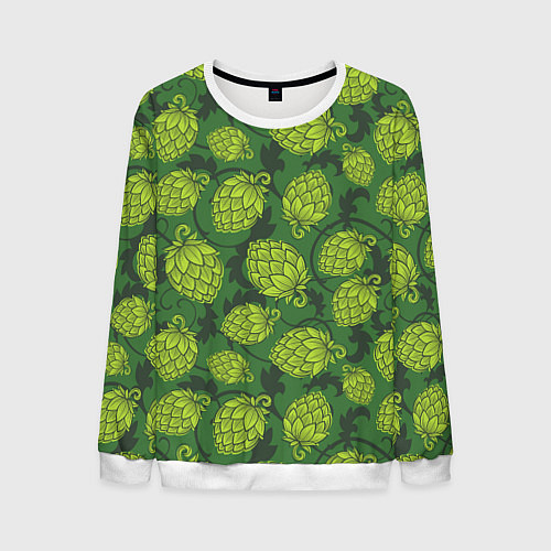 Мужской свитшот Хмельные шишки / 3D-Белый – фото 1