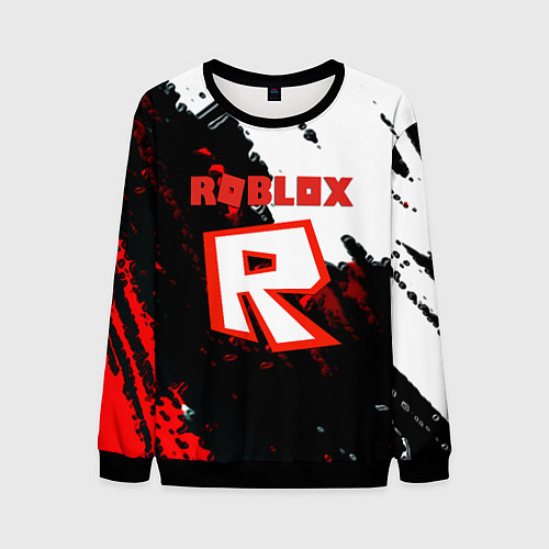 Мужской свитшот Roblox logo краски мобайл гейм / 3D-Черный – фото 1