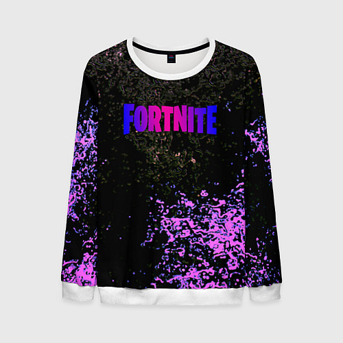 Мужской свитшот Fortnite неоновый краски / 3D-Белый – фото 1