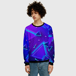 Свитшот мужской Neon Pattern colored, цвет: 3D-черный — фото 2