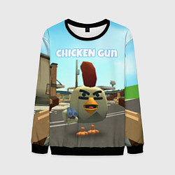 Свитшот мужской Chicken Gun - shooter, цвет: 3D-черный