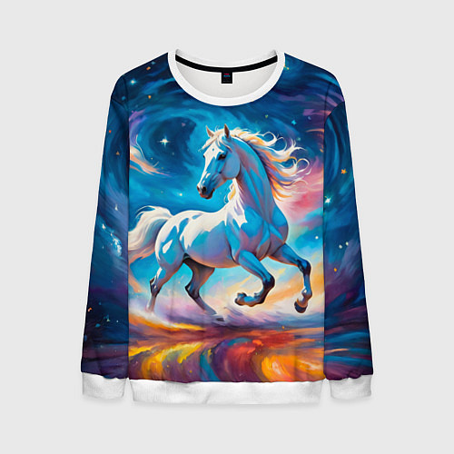 Мужской свитшот Космический скакун / 3D-Белый – фото 1