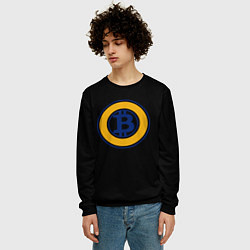 Свитшот мужской Биткоин лого криптовалюта, цвет: 3D-черный — фото 2