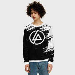 Свитшот мужской Linkin Park - black and white, цвет: 3D-белый — фото 2