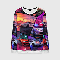 Свитшот мужской GTA style cars, цвет: 3D-белый