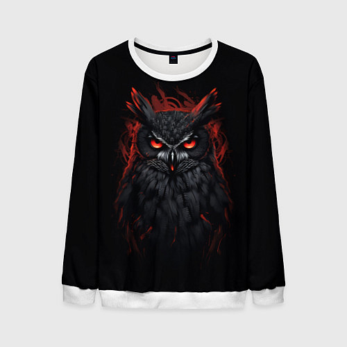 Мужской свитшот Evil owl / 3D-Белый – фото 1