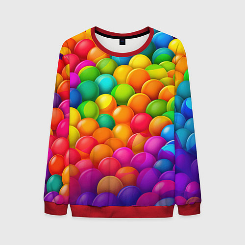 Мужской свитшот Радужные пупырки / 3D-Красный – фото 1