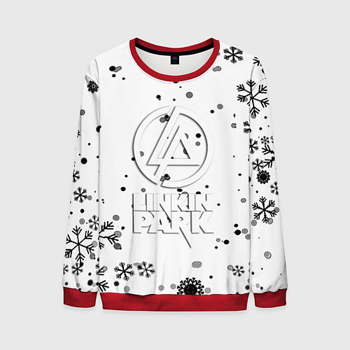 Мужской свитшот Linkin park текстура зима рок / 3D-Красный – фото 1