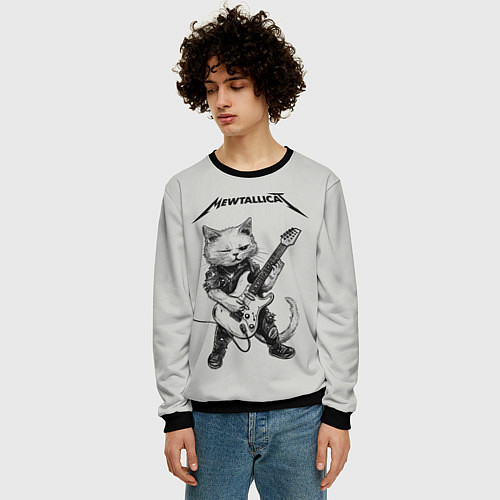 Мужской свитшот Mewtallica / 3D-Черный – фото 3
