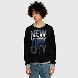 Свитшот мужской New York City - USA, цвет: 3D-меланж — фото 2