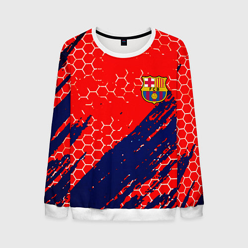 Мужской свитшот Барселона спорт краски текстура / 3D-Белый – фото 1
