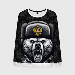 Свитшот мужской Русский медведь, цвет: 3D-белый
