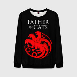 Свитшот мужской Отец котов - герб, цвет: 3D-черный