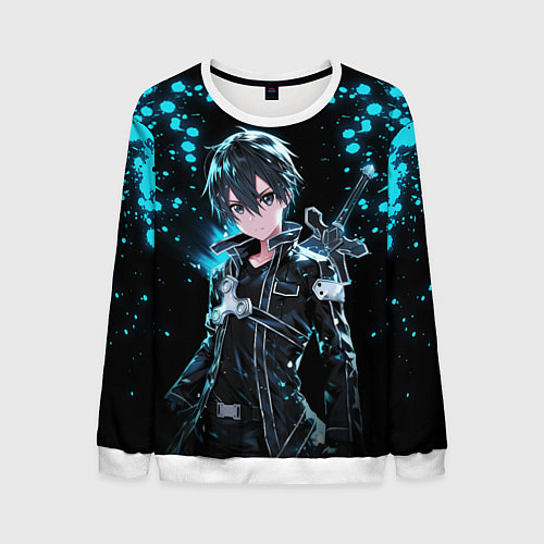 Мужской свитшот Kirito - Мастера меча онлайн / 3D-Белый – фото 1