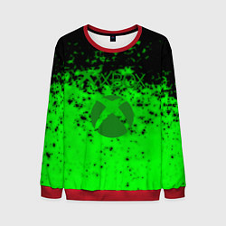 Свитшот мужской Xbox краски зелёные, цвет: 3D-красный