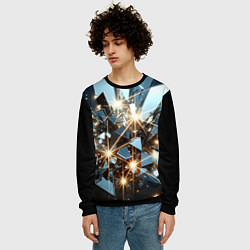 Свитшот мужской Текстура с осколками, цвет: 3D-черный — фото 2