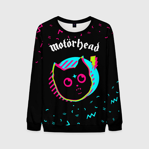 Мужской свитшот Motorhead - rock star cat / 3D-Черный – фото 1