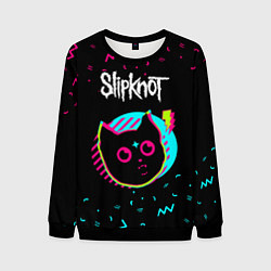 Свитшот мужской Slipknot - rock star cat, цвет: 3D-черный
